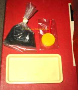 tub, coal bag and oil can